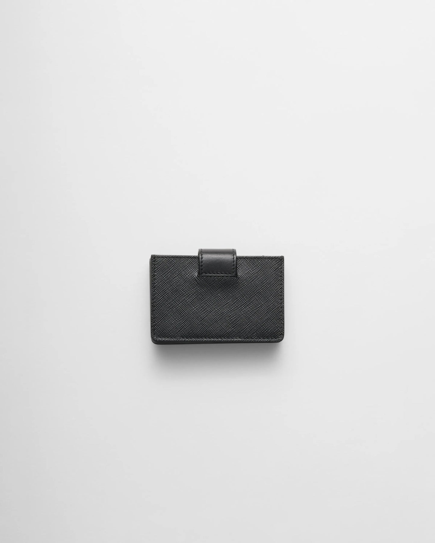 Saffiano and smooth leather card holder