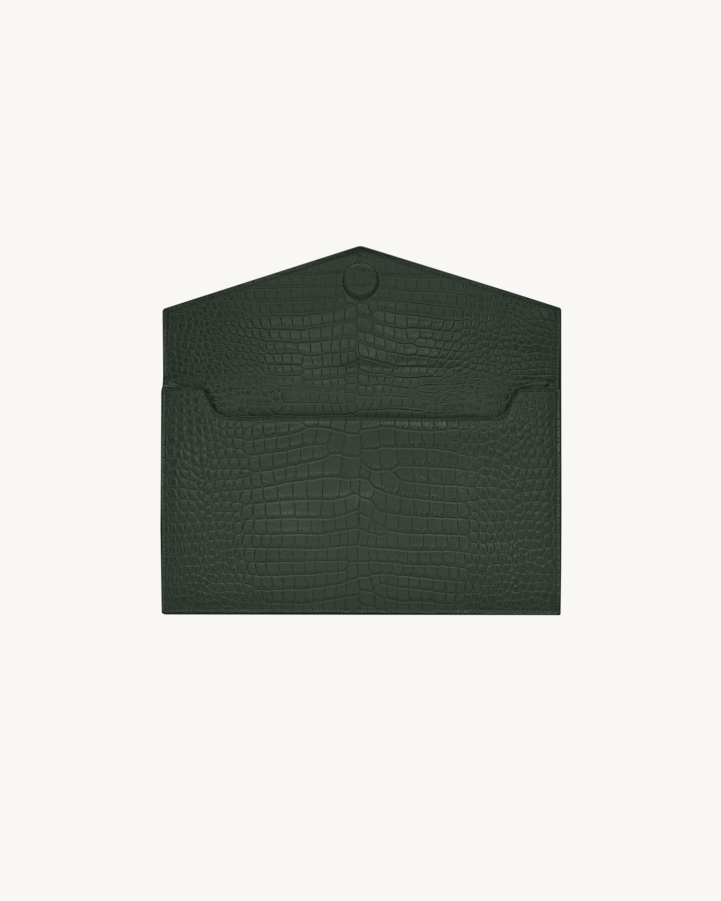 UPTOWN POUCH IN CROCODILE-EMBOSSED SHINY LEATHER