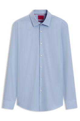 Slim-fit shirt in easy-iron cotton poplin
