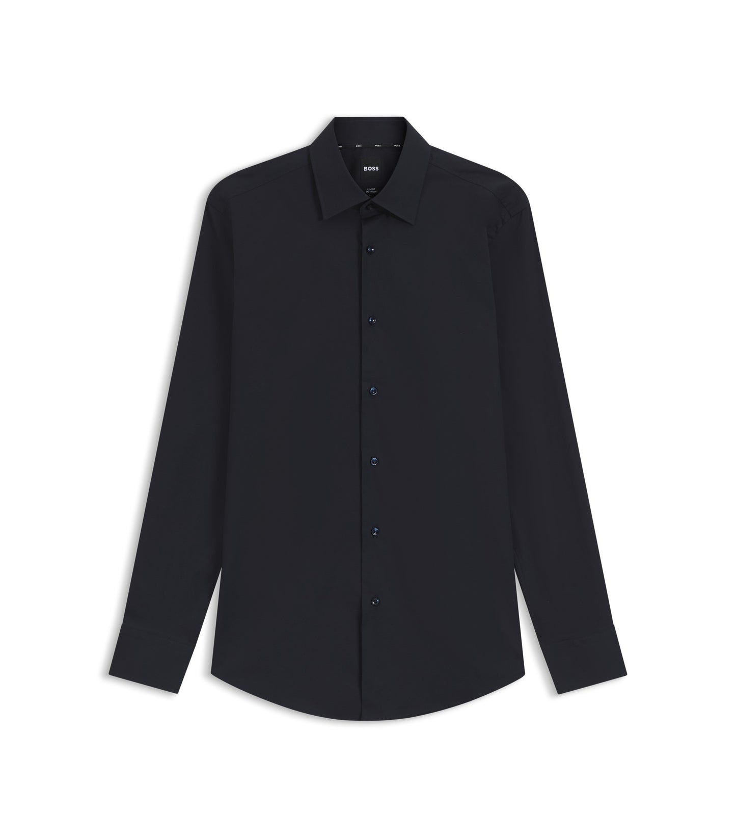 Slim-fit shirt in easy-iron stretch-cotton poplin