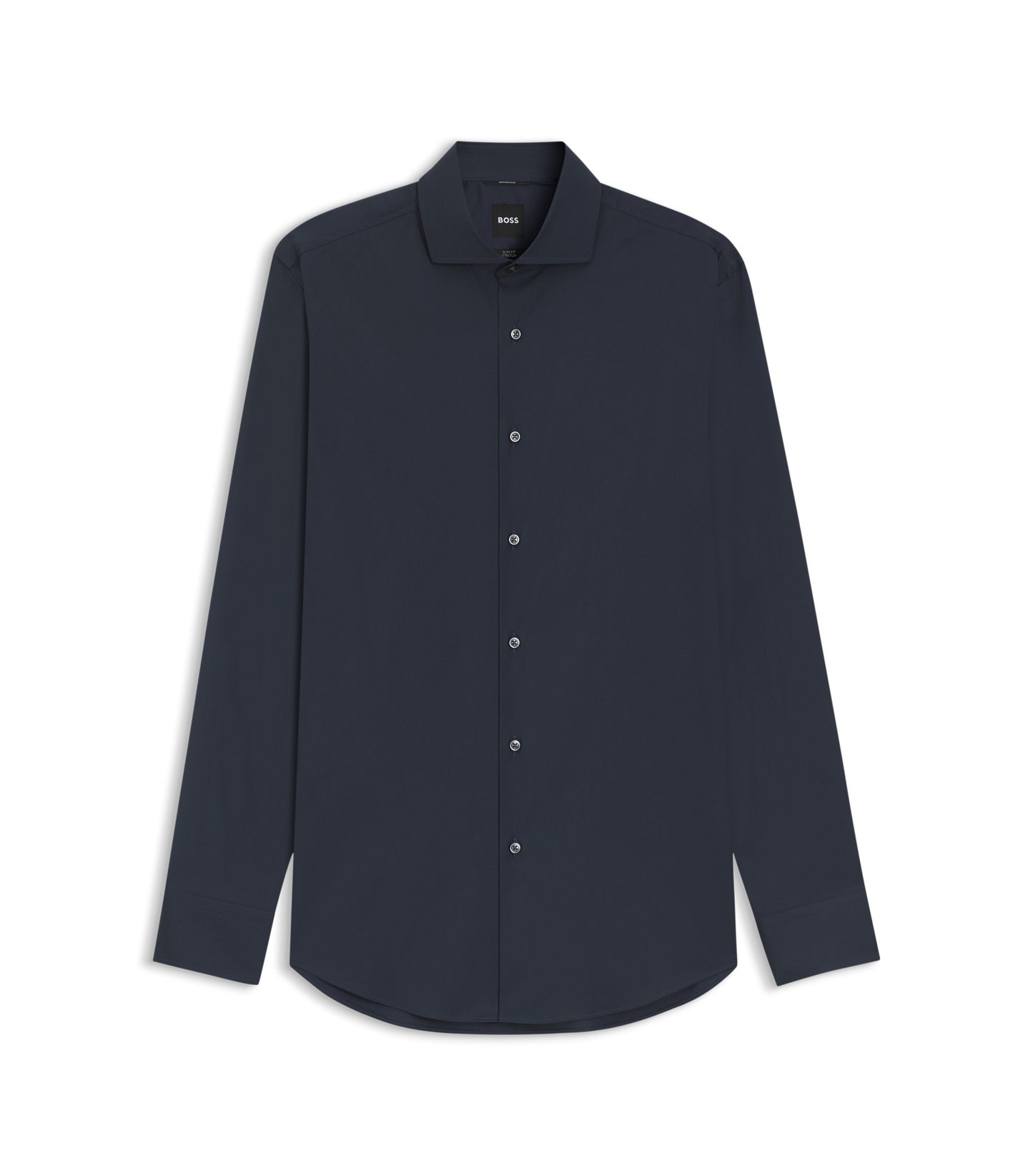 Slim-fit shirt in easy-iron cotton-blend poplin