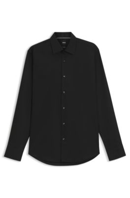 Regular-fit shirt in easy-iron cotton poplin