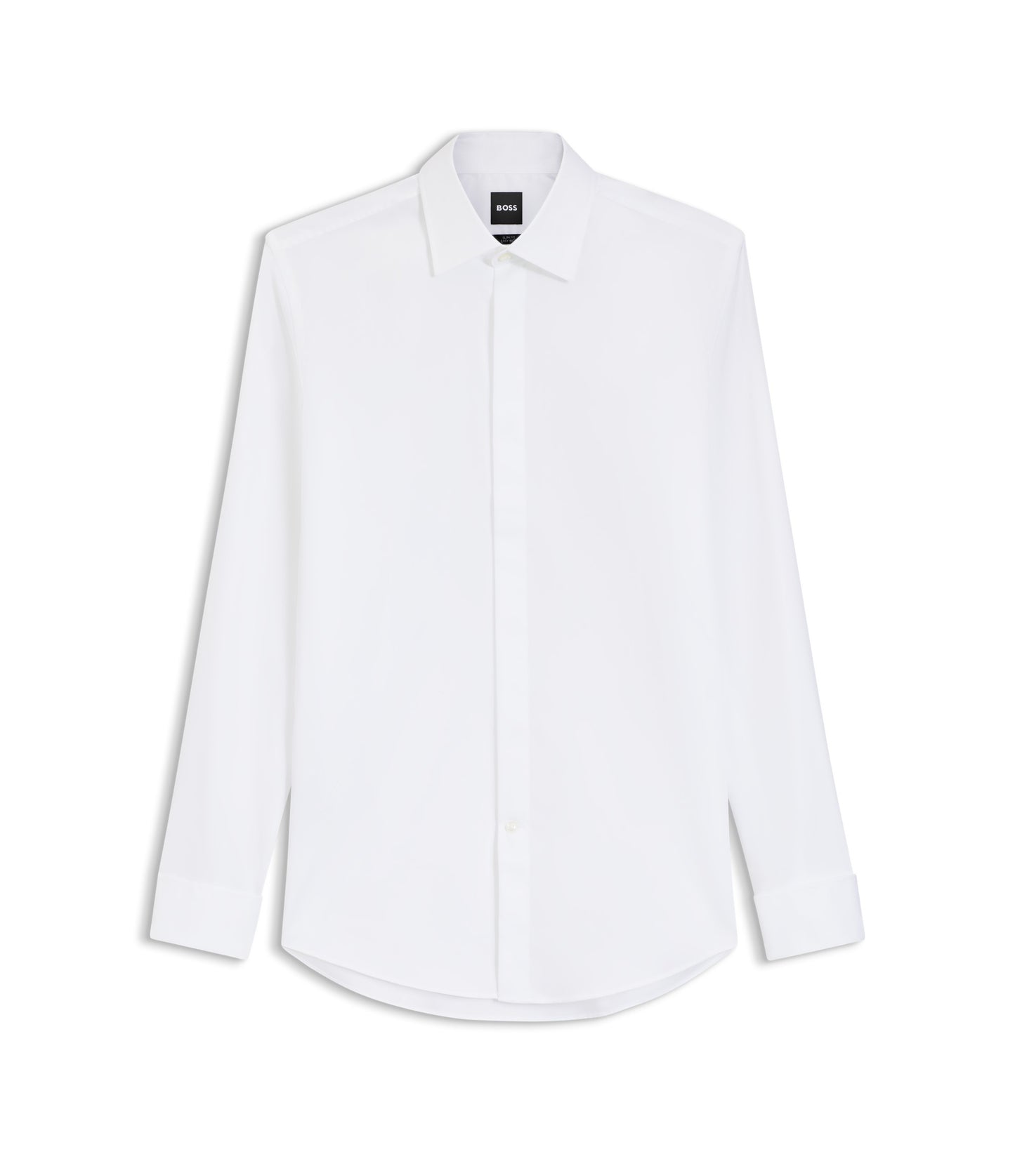 Slim-fit dress shirt in easy-iron stretch cotton