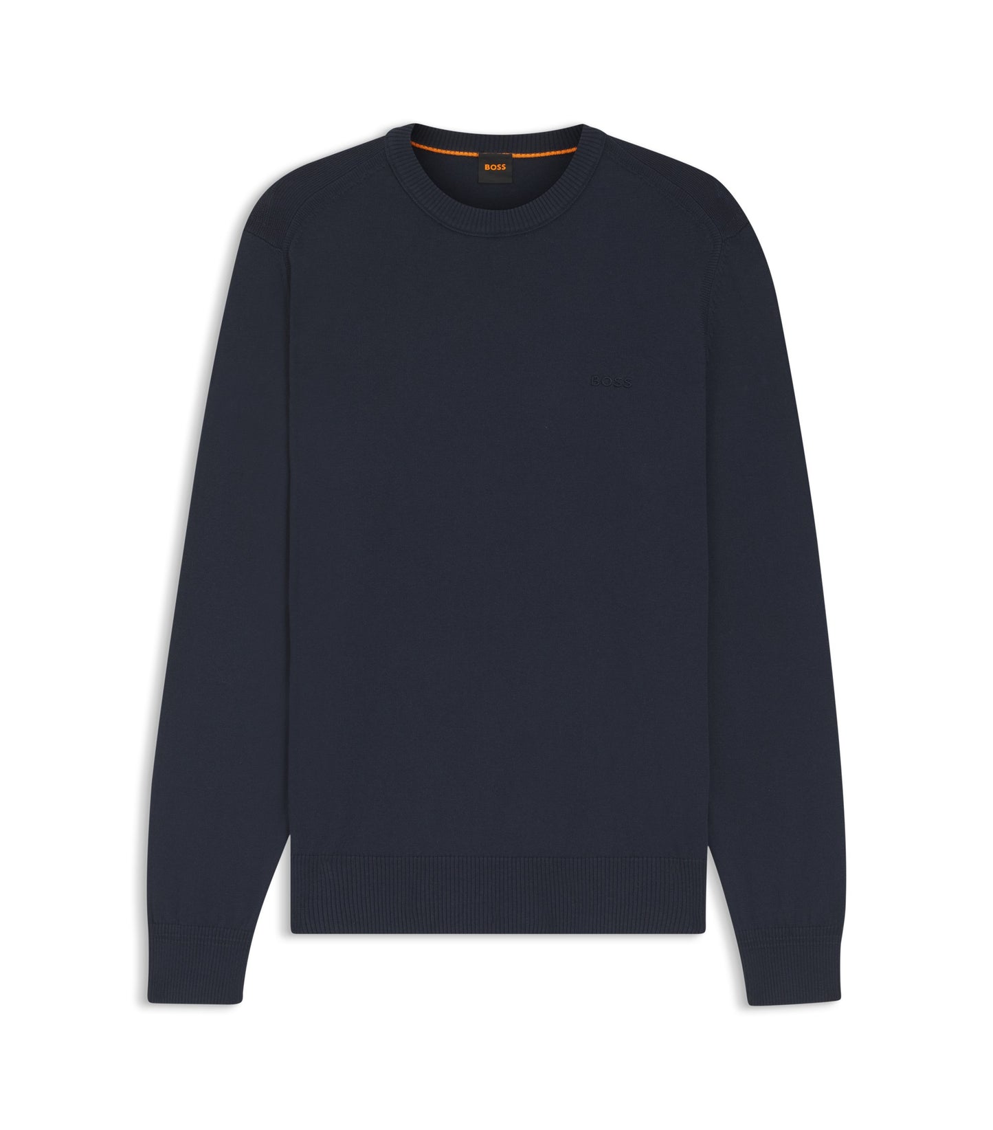 Knitted-cotton sweater with embroidered logo