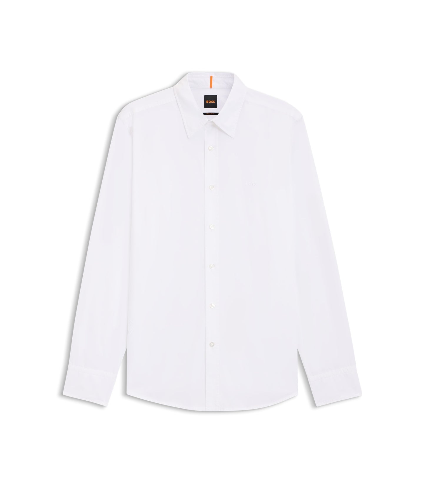 Regular-fit shirt in cotton poplin with embroidered logo