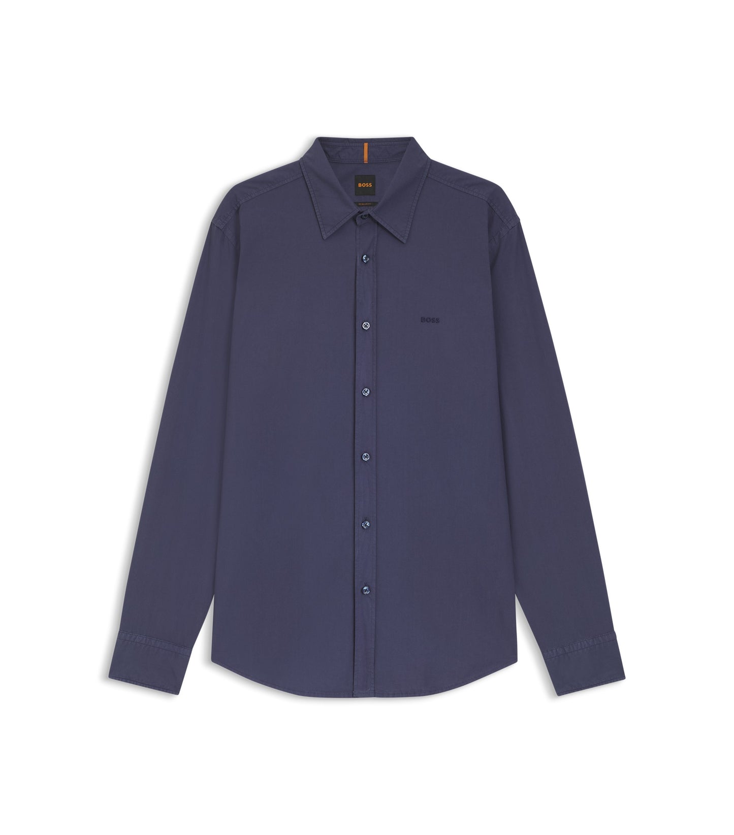 Regular-fit shirt in cotton poplin with embroidered logo