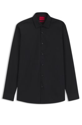Modern-fit shirt in easy-iron cotton poplin