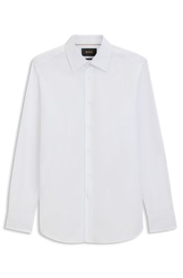 Regular-fit shirt in Italian-made cotton poplin