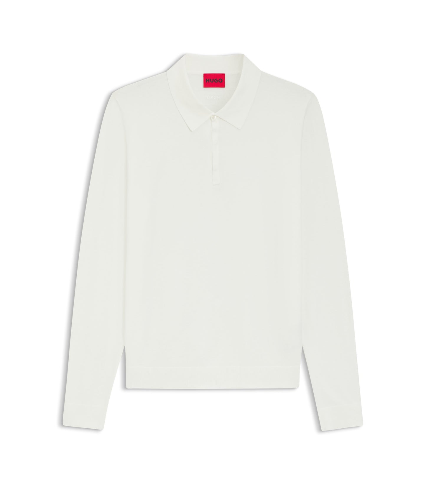 Slim-fit knit polo with rear logo