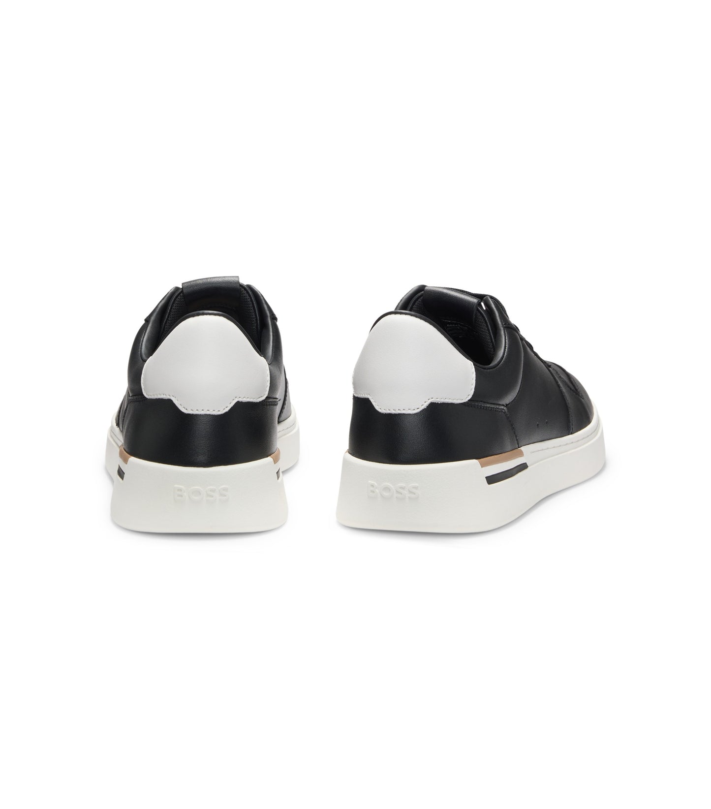 Leather trainers with contrast logos