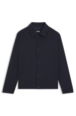 Relaxed-fit overshirt in a stretch-wool blend