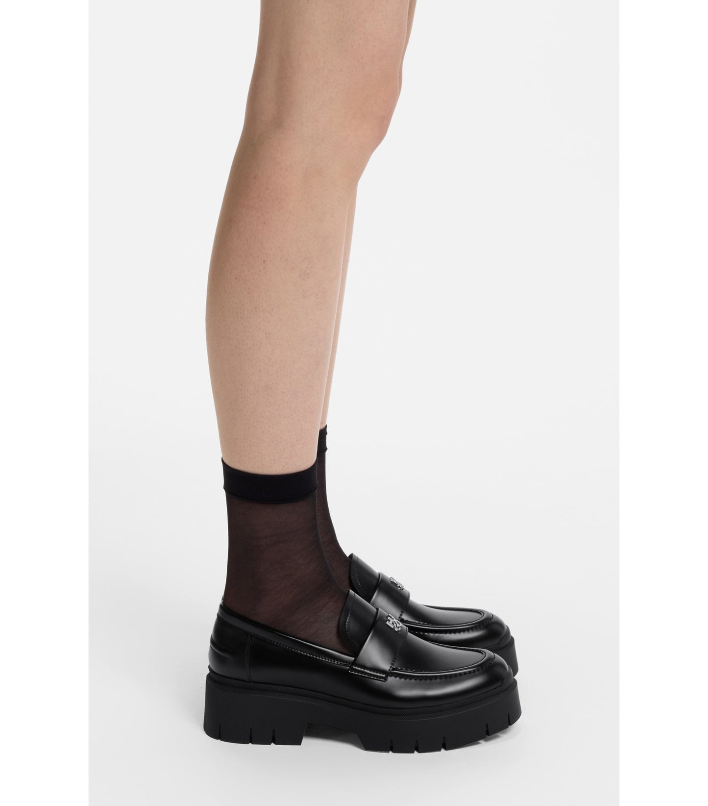 Stacked-logo loafers in faux leather