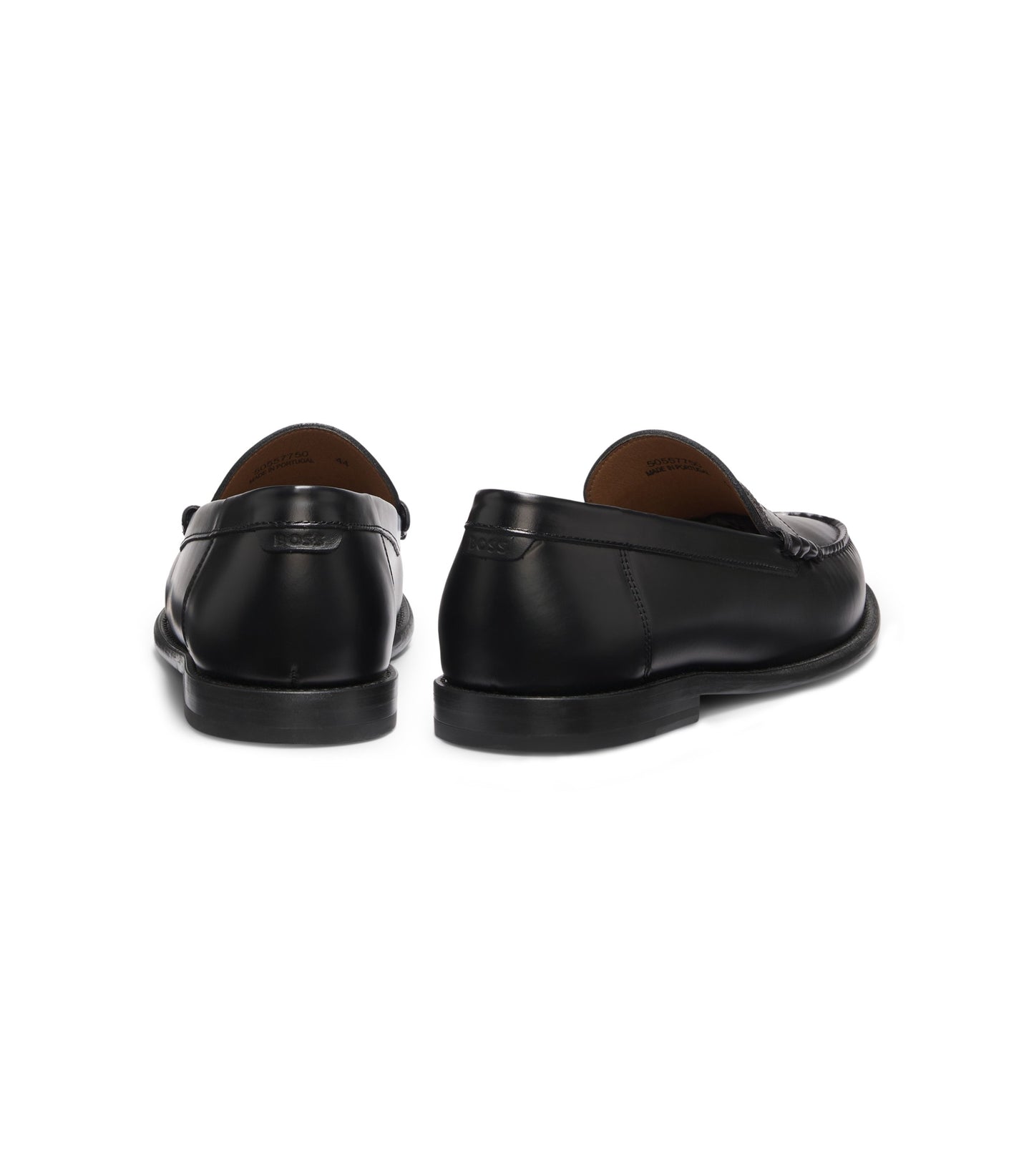 Leather loafers with penny trim