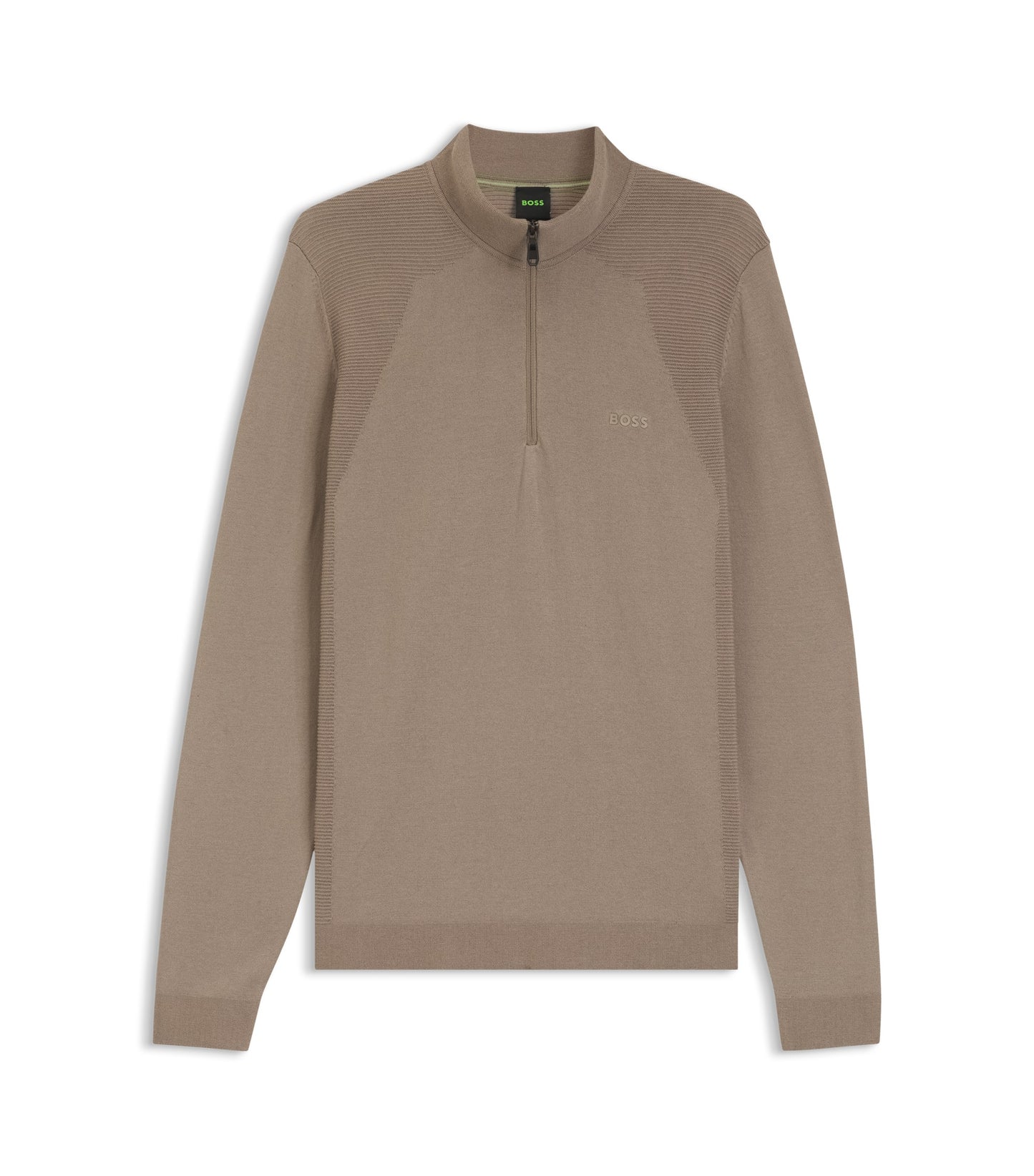 Zip-neck sweater in a cotton blend