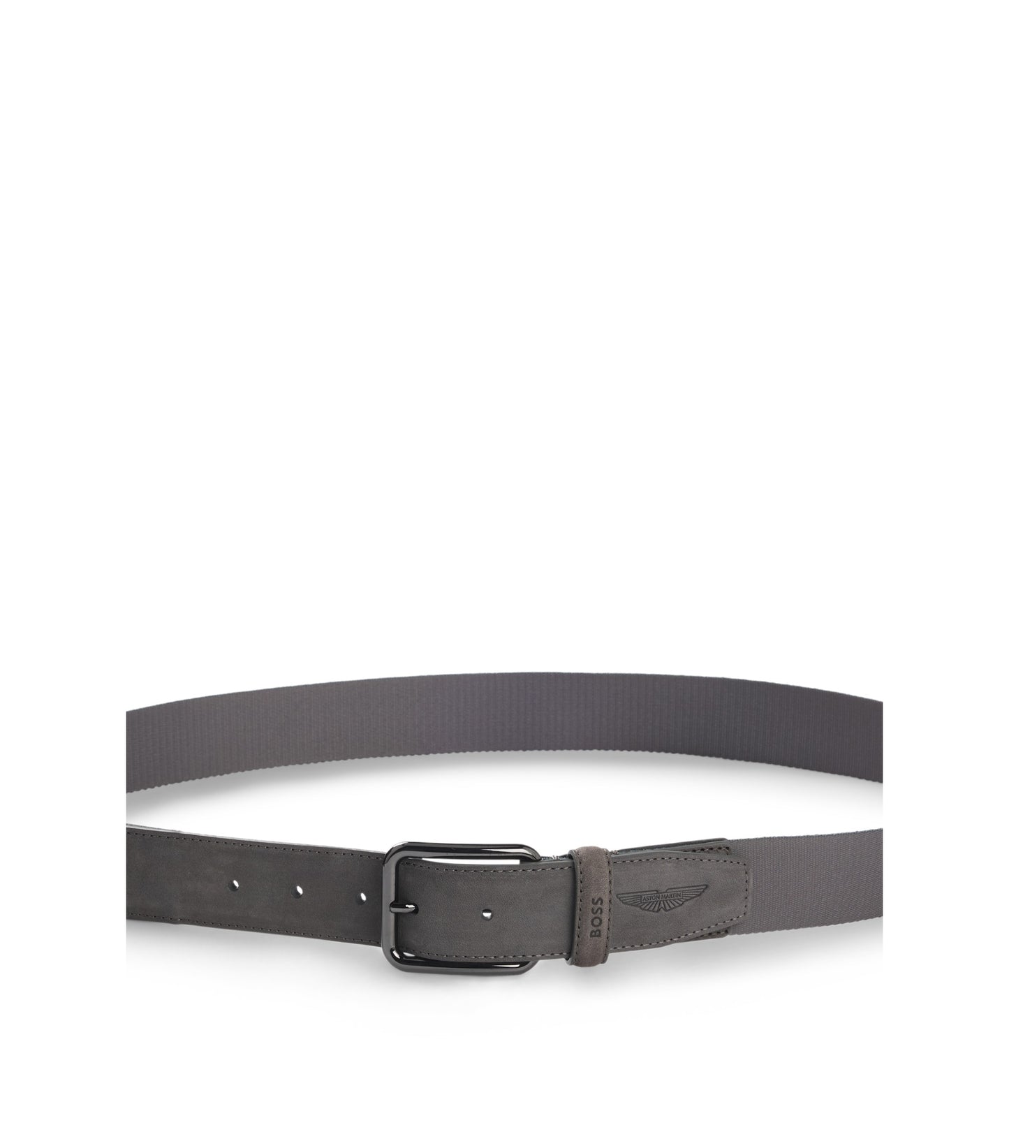 BOSS x ASTON MARTIN belt in nubuck leather with webbing