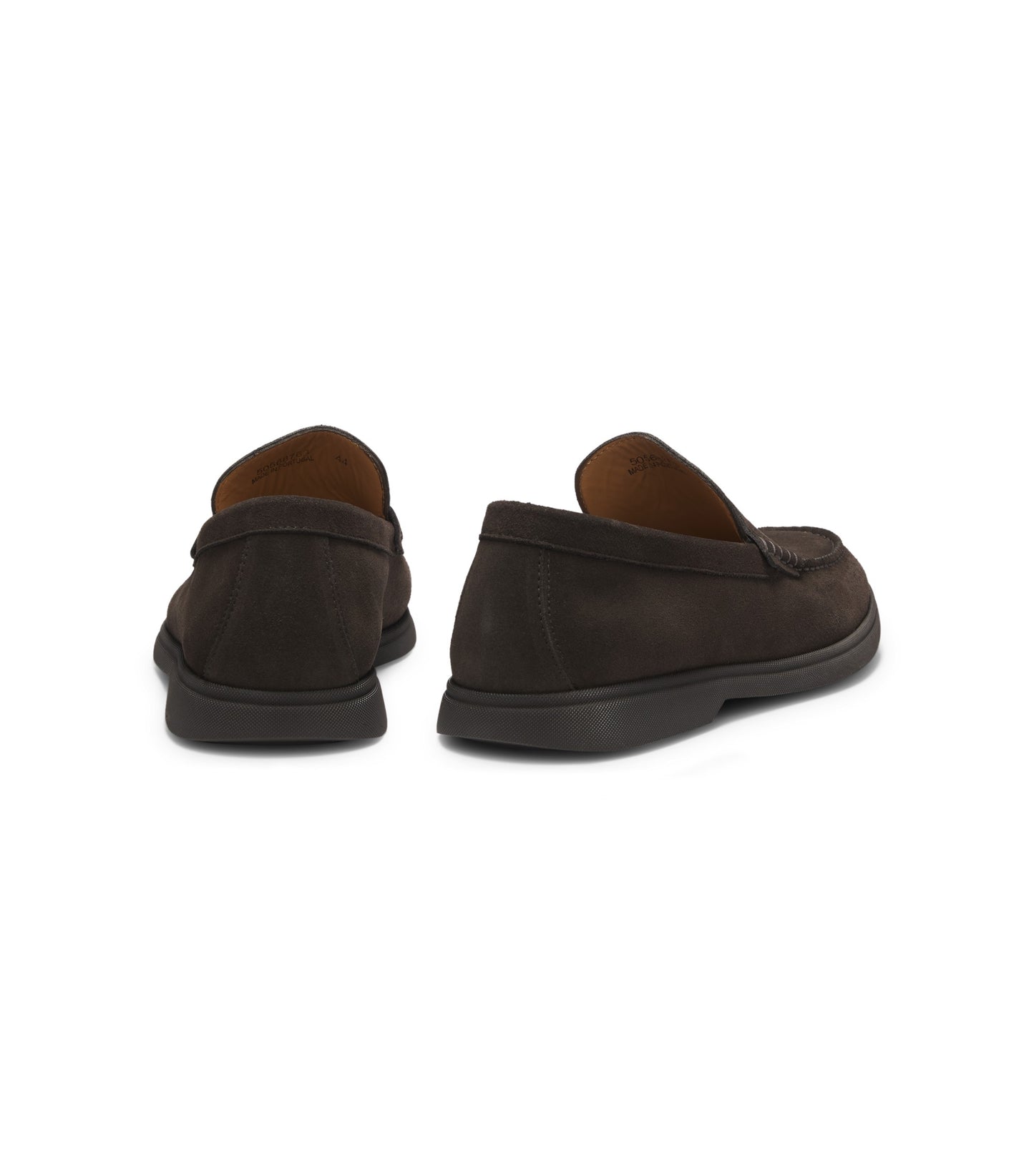 Suede loafers with logo penny trim