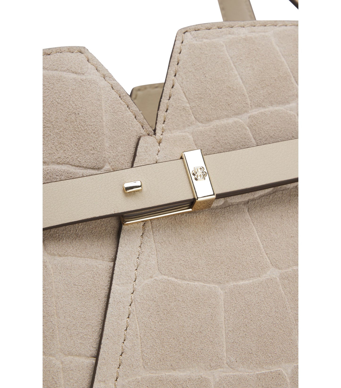 BOSS Revers printed-suede tote bag with belt detail