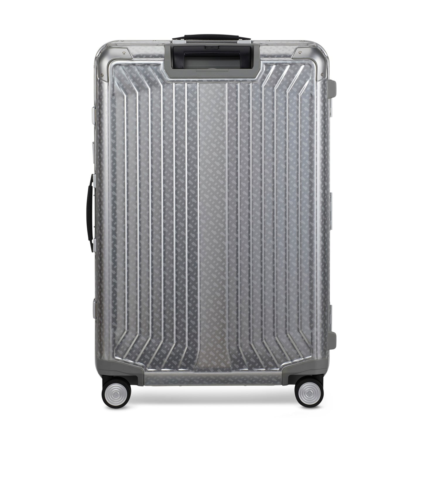 BOSS x Samsonite silver aluminium suitcase 76cm