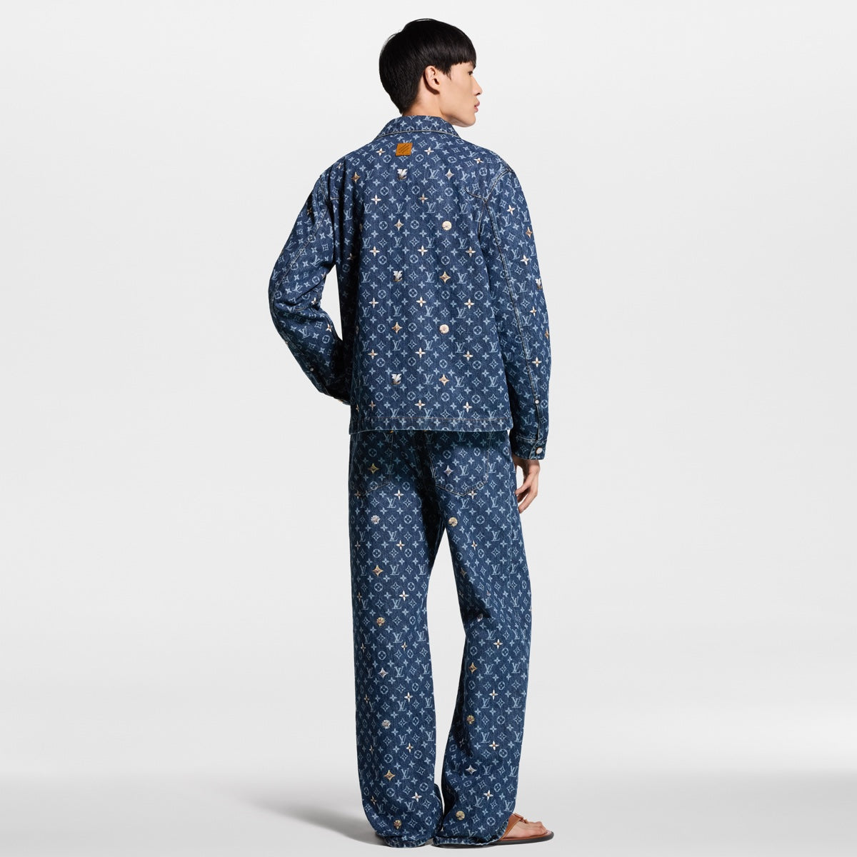 Monogram Embroidered Denim Overshirt
