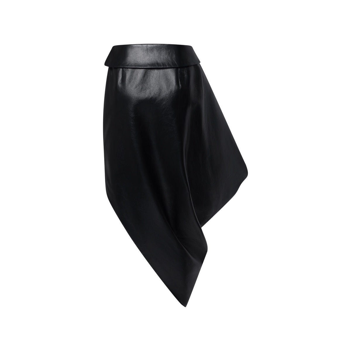 Asymmetrical Leather Skirt
