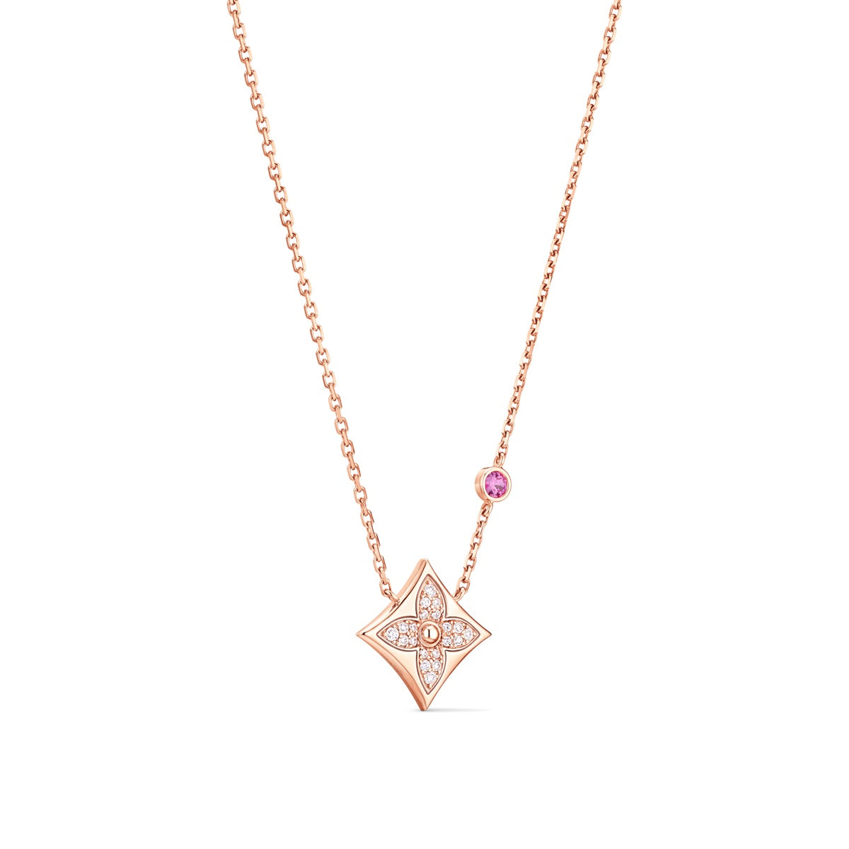Color Blossom Qixi Limited Edition BB Star Pendant, Pink Gold, Pink Sapphire and Diamonds