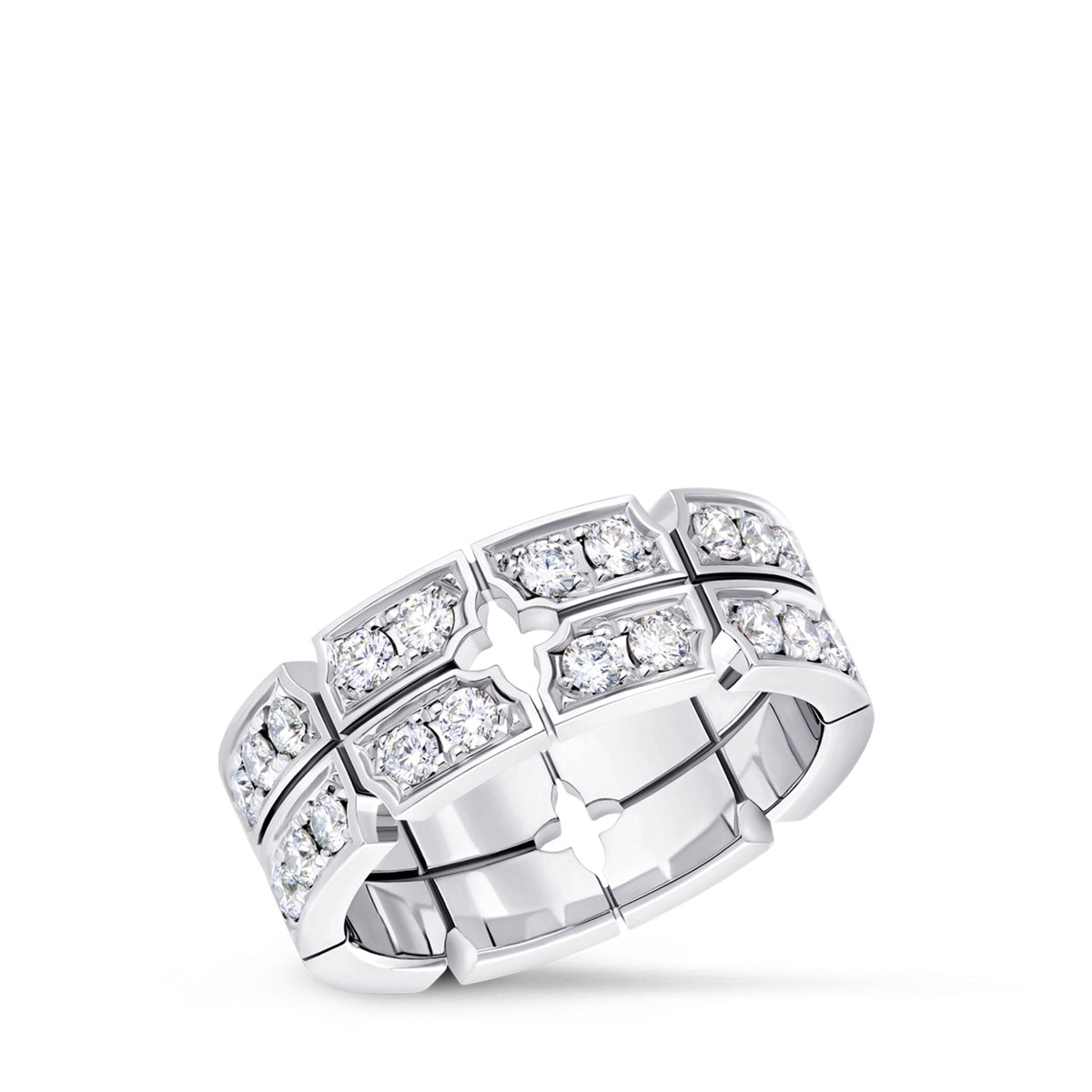 Tumbler Ring, White Gold and Diamonds