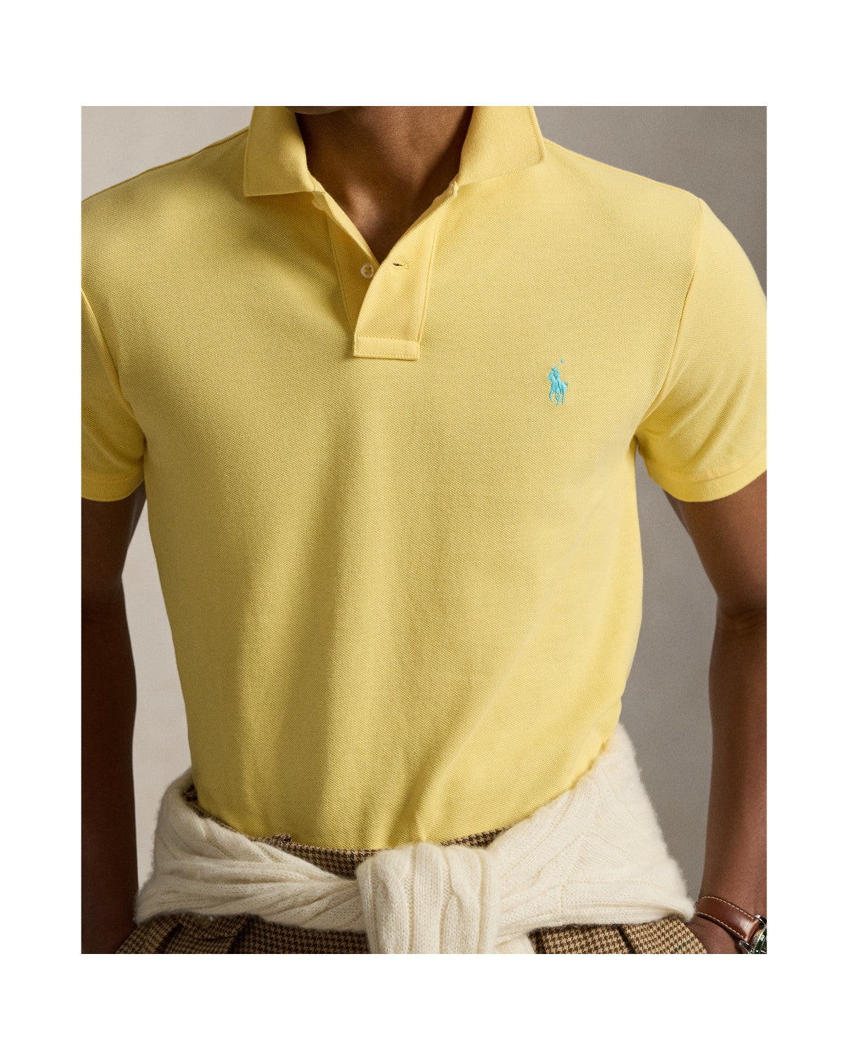 Slim Fit Mesh Polo Shirt