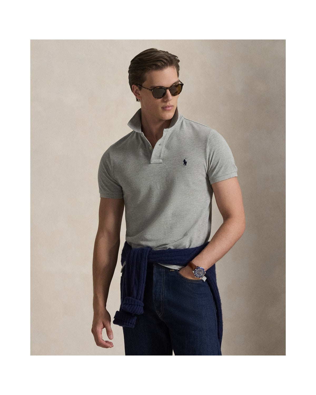 Slim Fit Mesh Polo Shirt