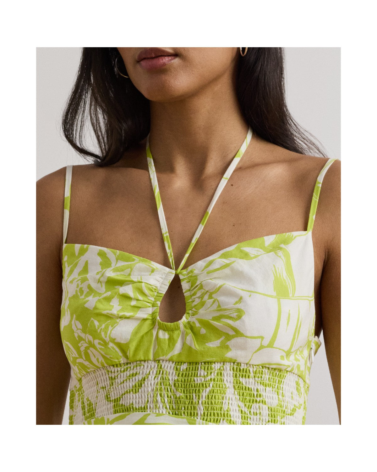 Floral Belted Voile Sleeveless Dress