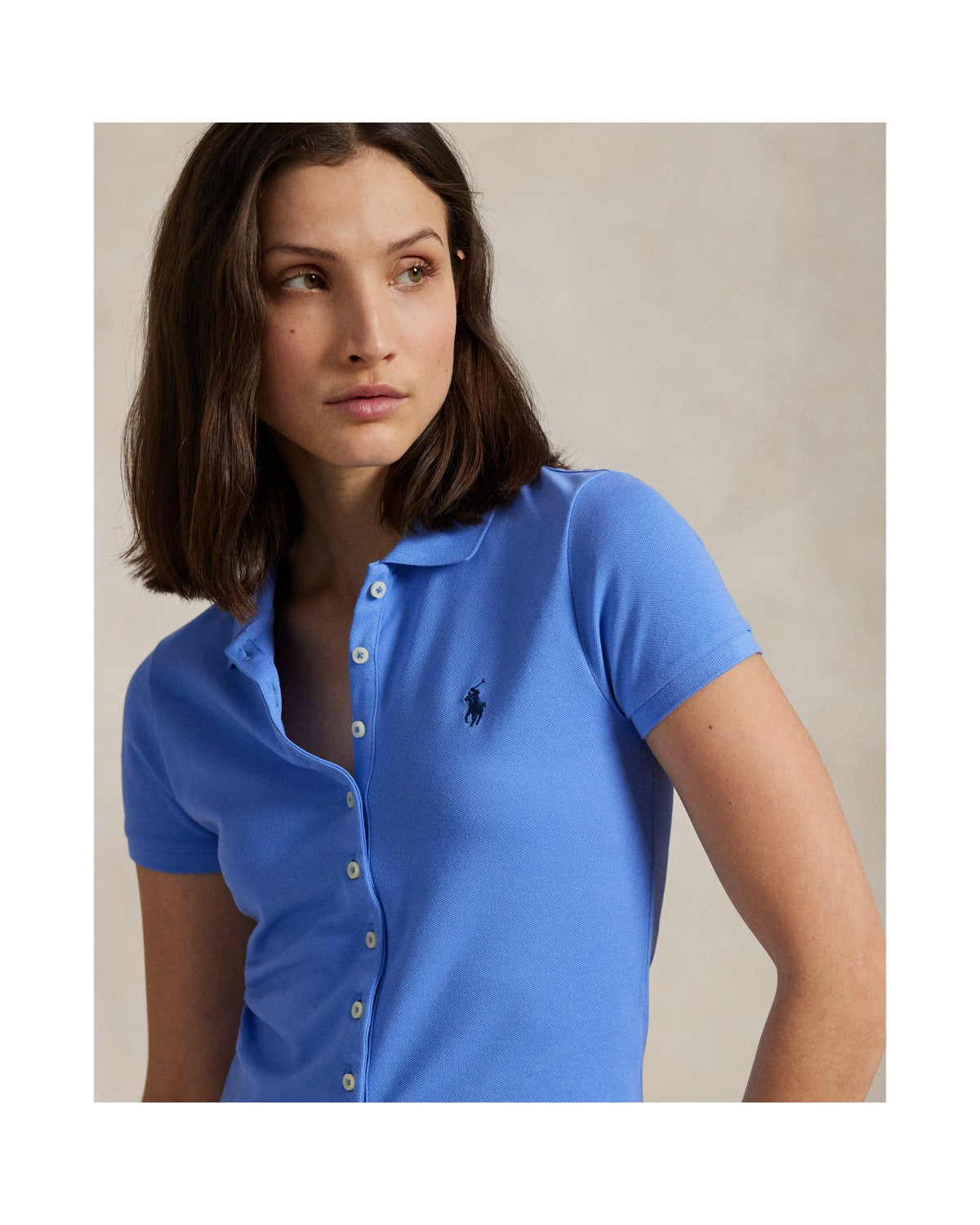 Buttoned-Placket Polo Shirt