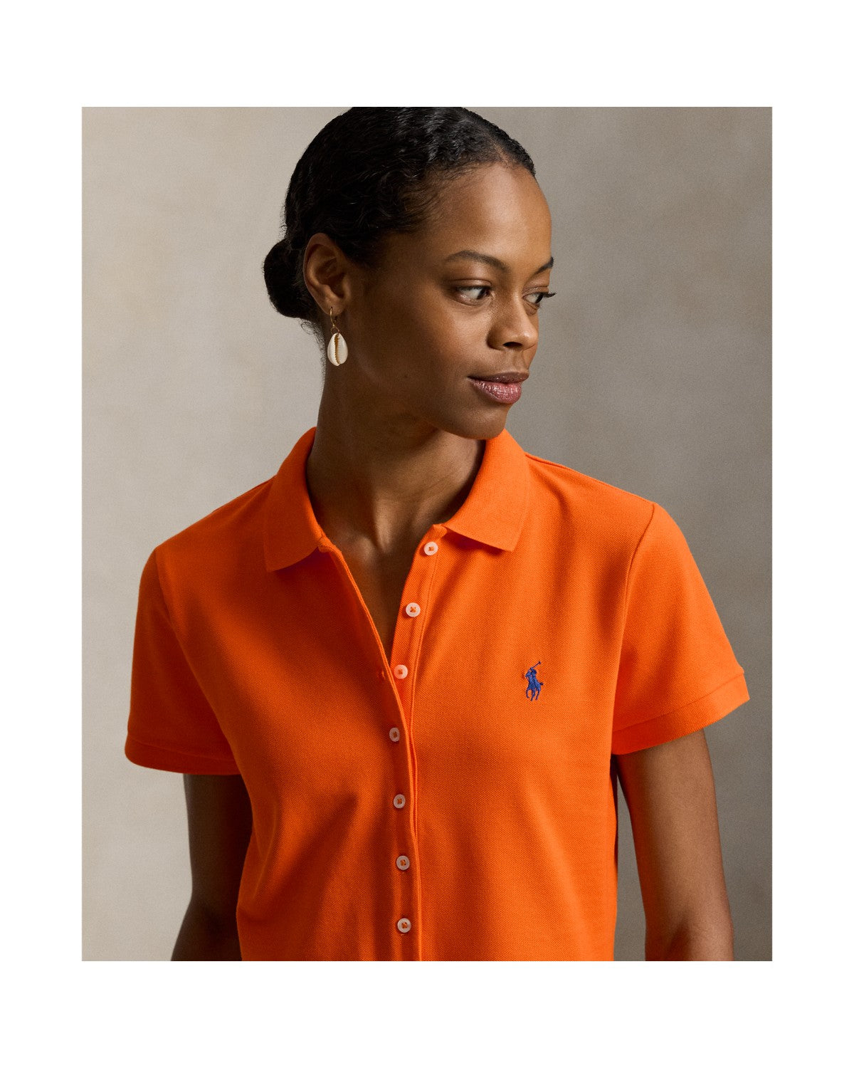 Buttoned-Placket Polo Shirt