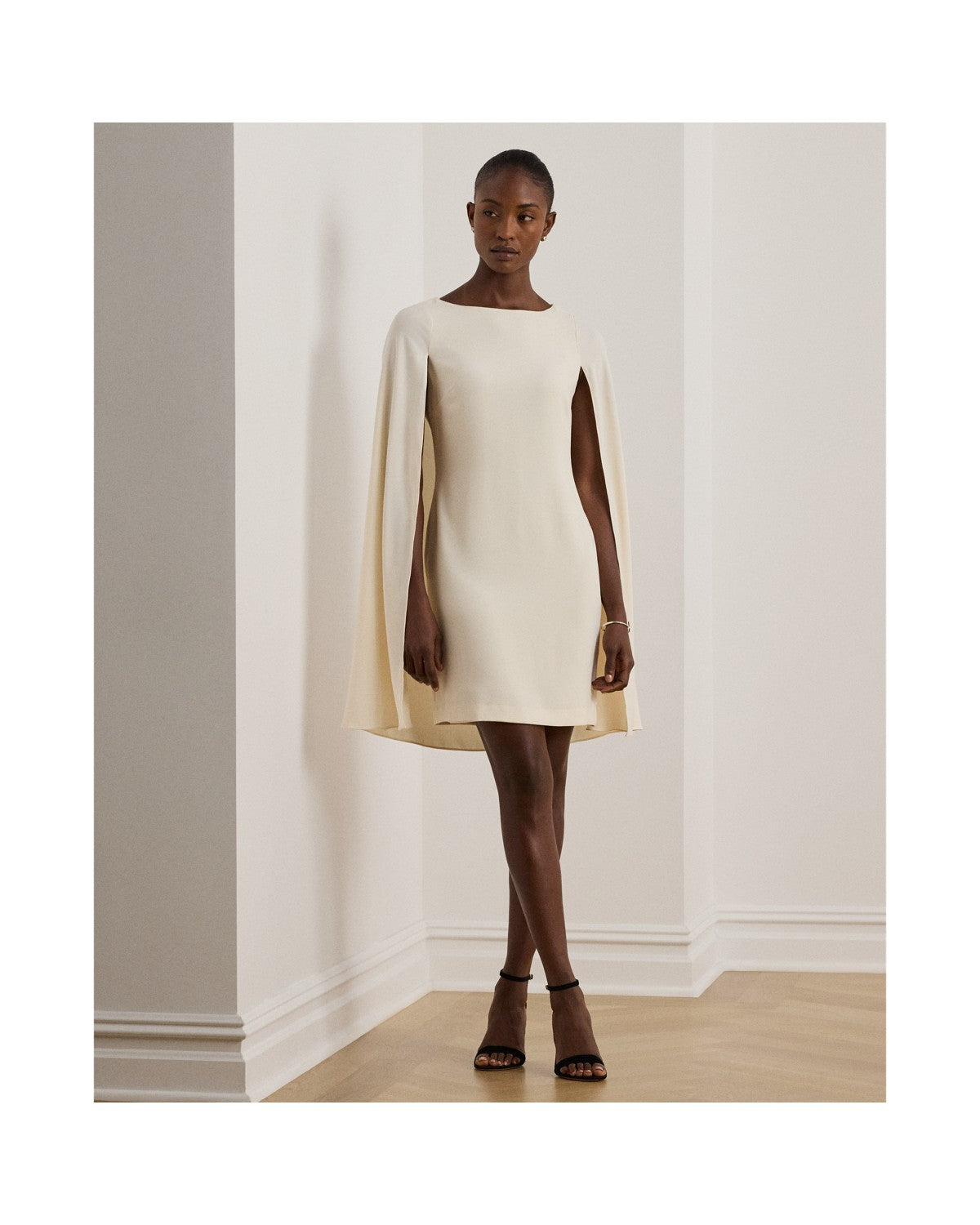 Cape Georgette Cocktail Dress