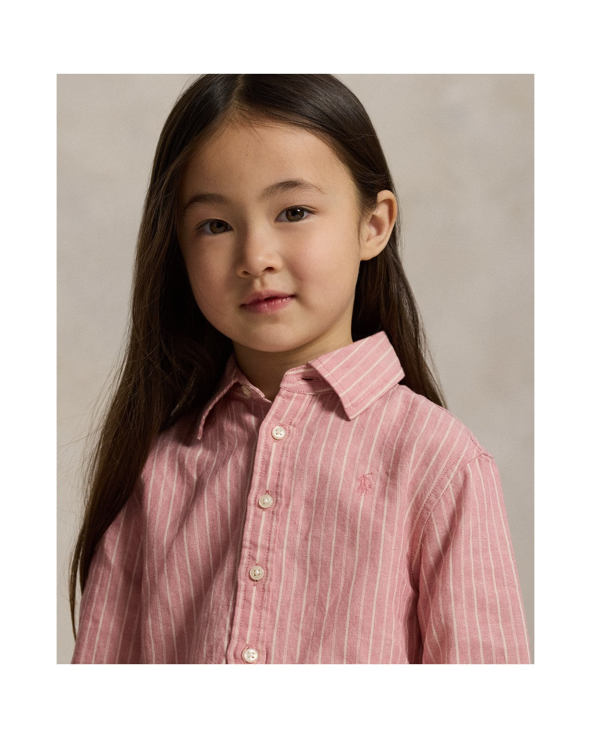 Striped Linen-Cotton Ruffled Shirt