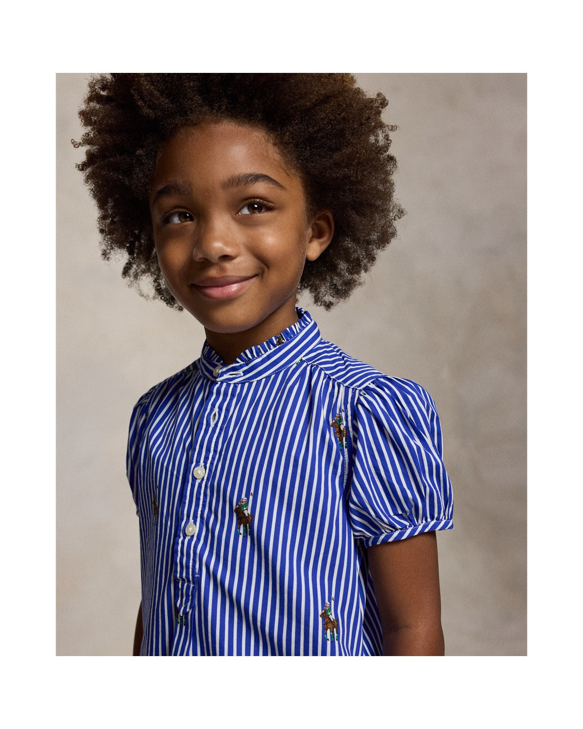 Polo Bear Striped Cotton Poplin Dress