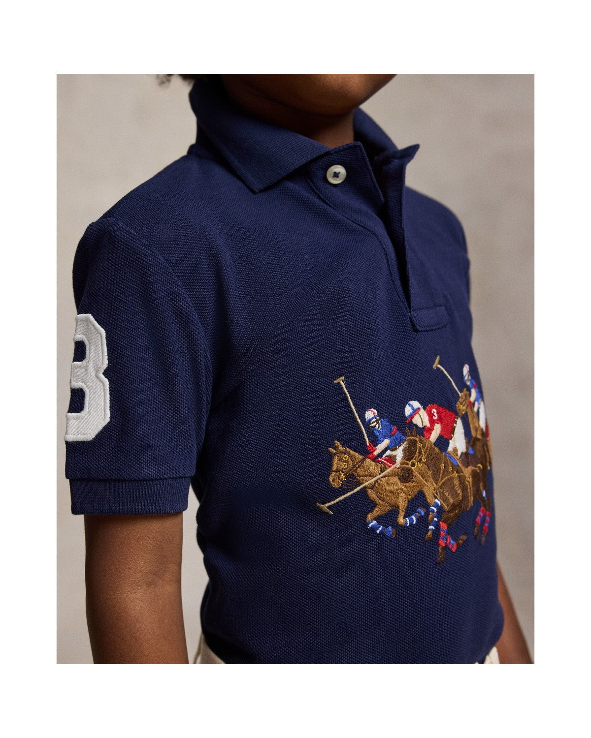 Triple-Pony Cotton Polo Shirt