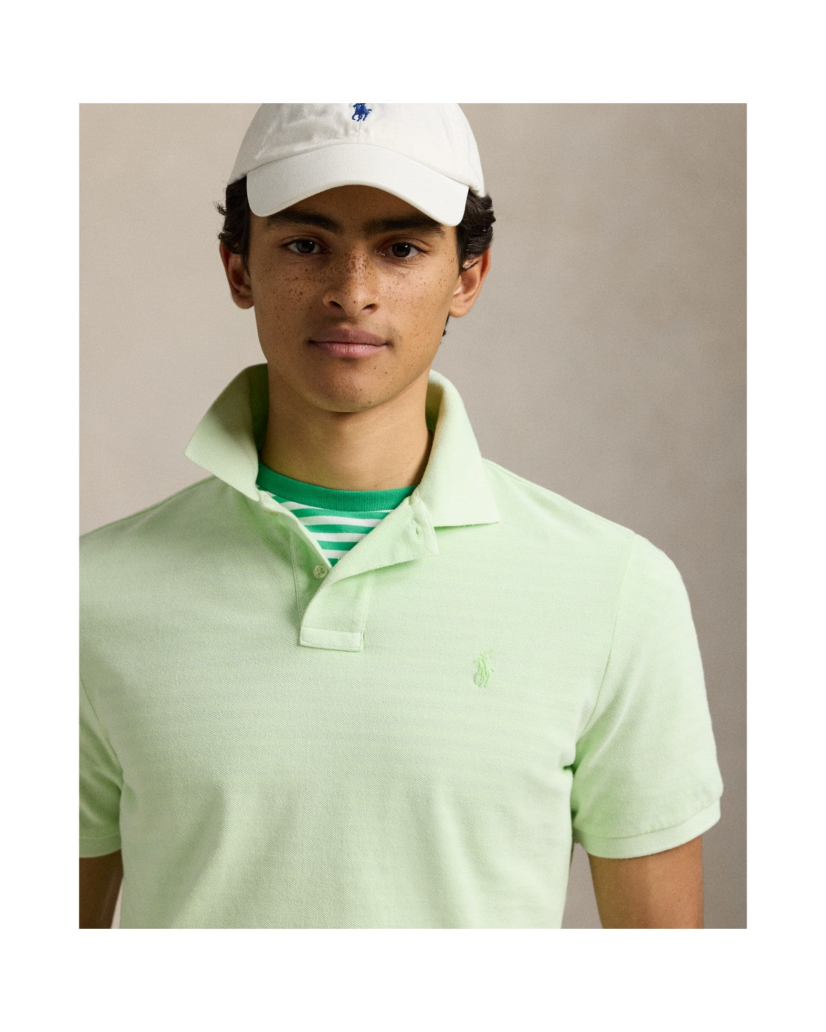 Classic Fit Mineral-Dyed Mesh Polo Shirt