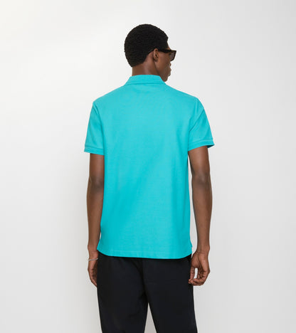 Cotton Polo Shirt in Atom blue