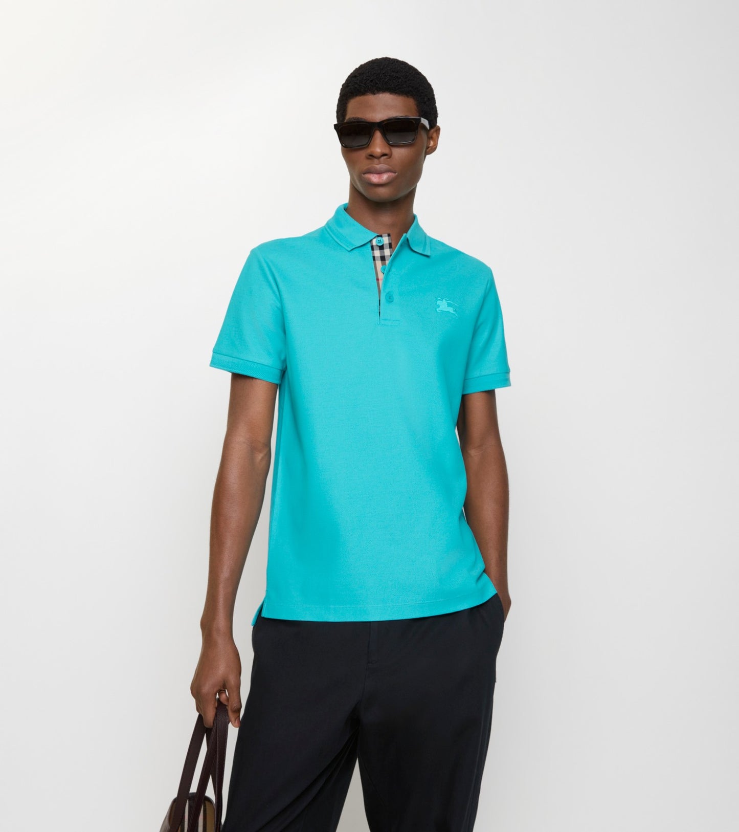 Cotton Polo Shirt in Atom blue