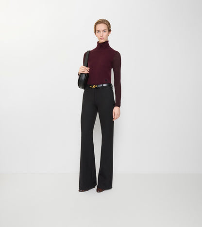 Wool Blend Tailored Trousers in Black