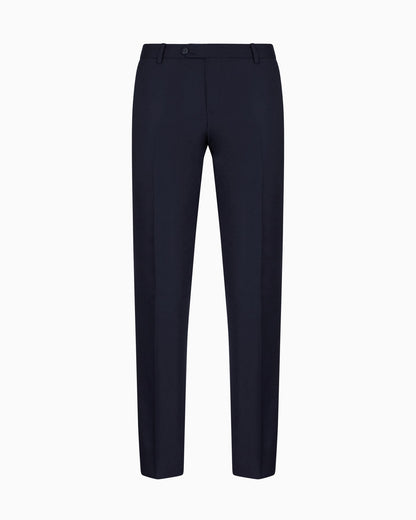 Worsted virgin-wool, creased trousers