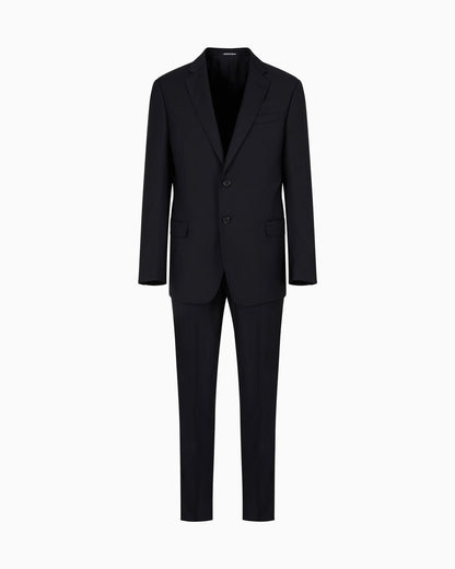 Single-breasted suit in fresh wool canvas