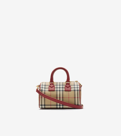 Mini Check Bowling Bag in Archive beige/ruby red