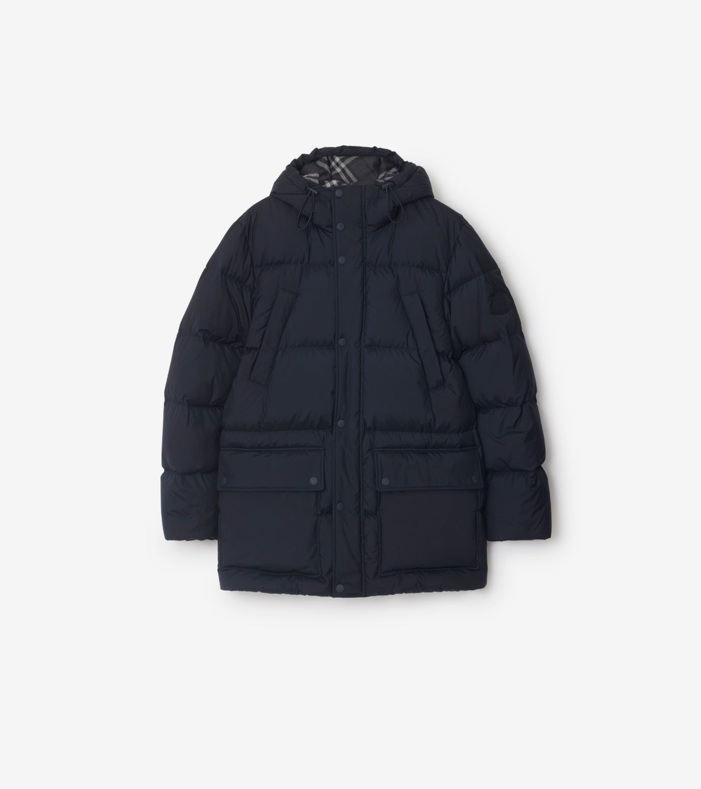 Hooded Puffer Jacket in Navy blue