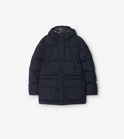 Hooded Puffer Jacket in Navy blue