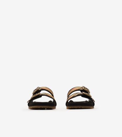 Check Suede Urchin Sandals in Black