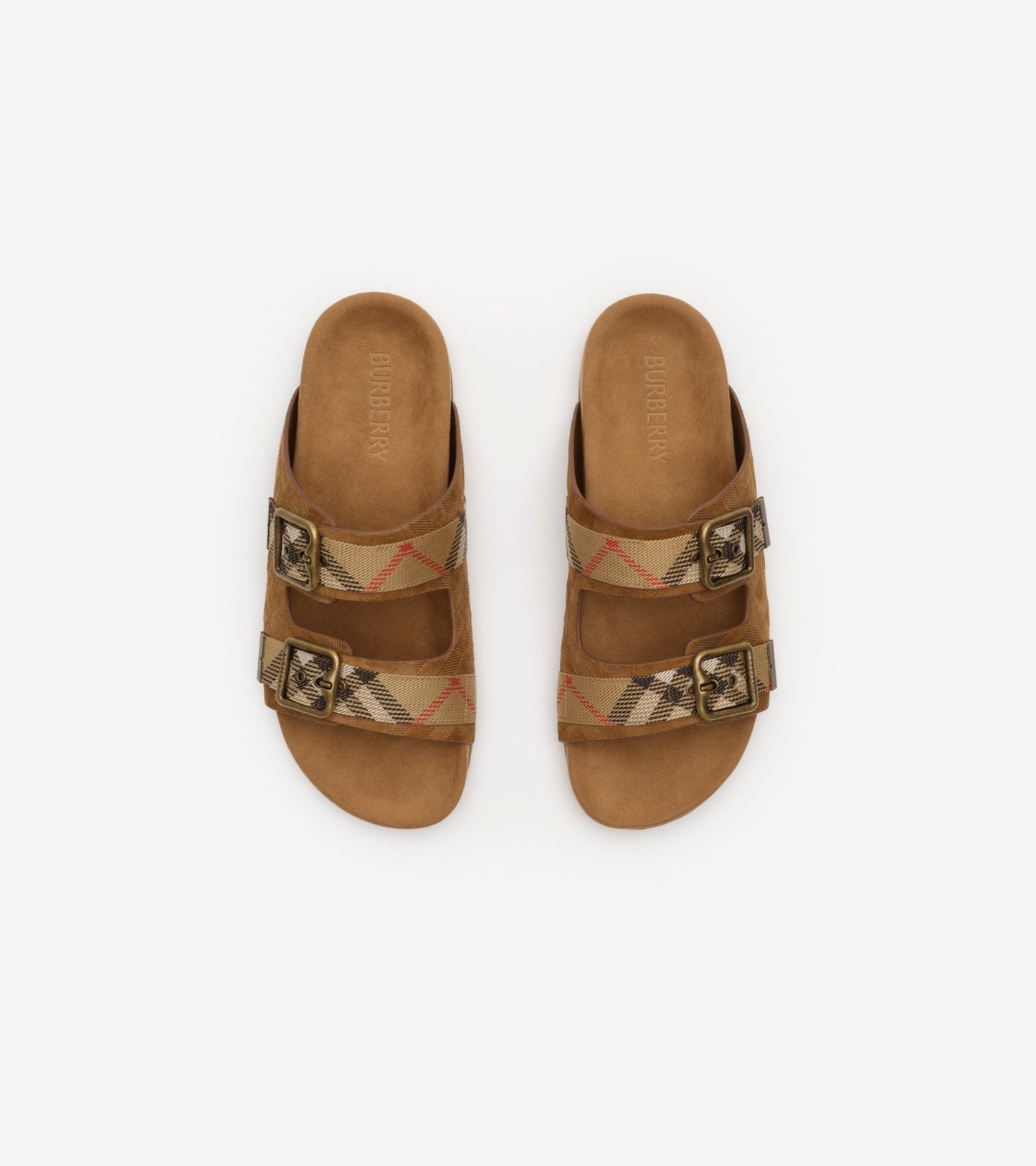 Check Suede Urchin Sandals in Jute beige