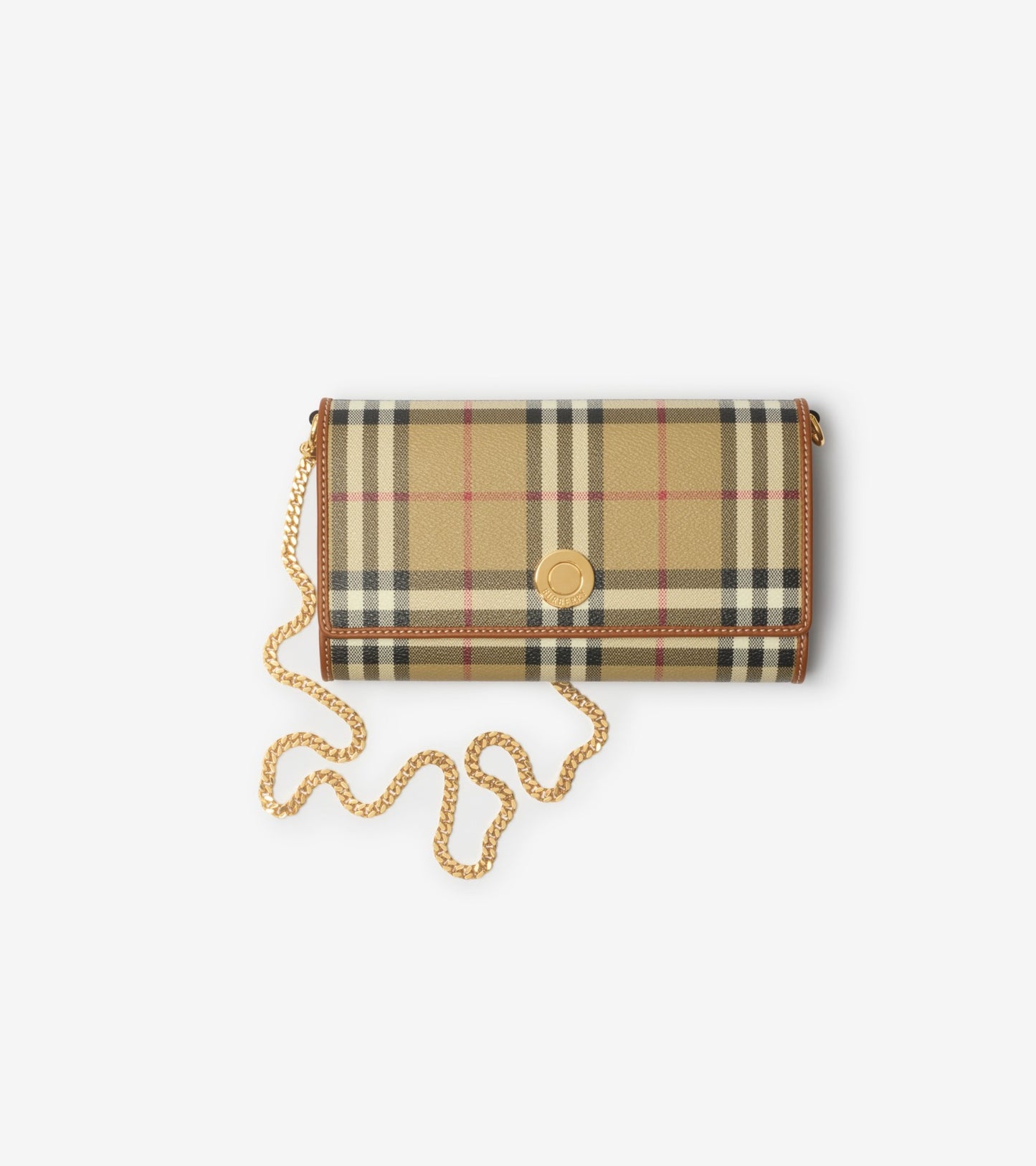 Check Chain Strap Wallet in Archive beige/ruby red