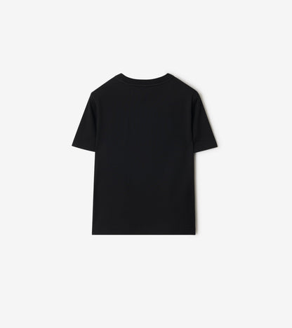 Knight Check Cotton T-shirt in Black