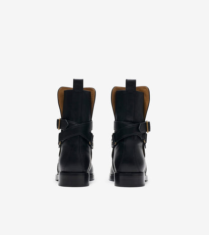 Leather Ledger Jodphur Boots in Black
