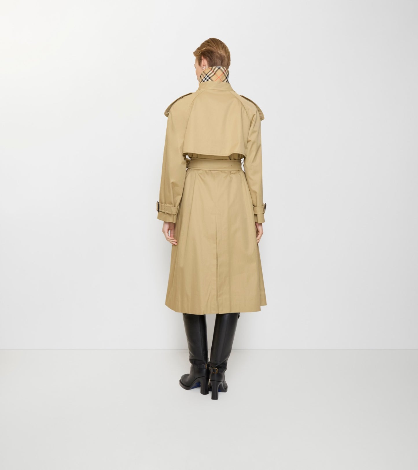 Long Gabardine Fitzrovia Trench Coat in Beige